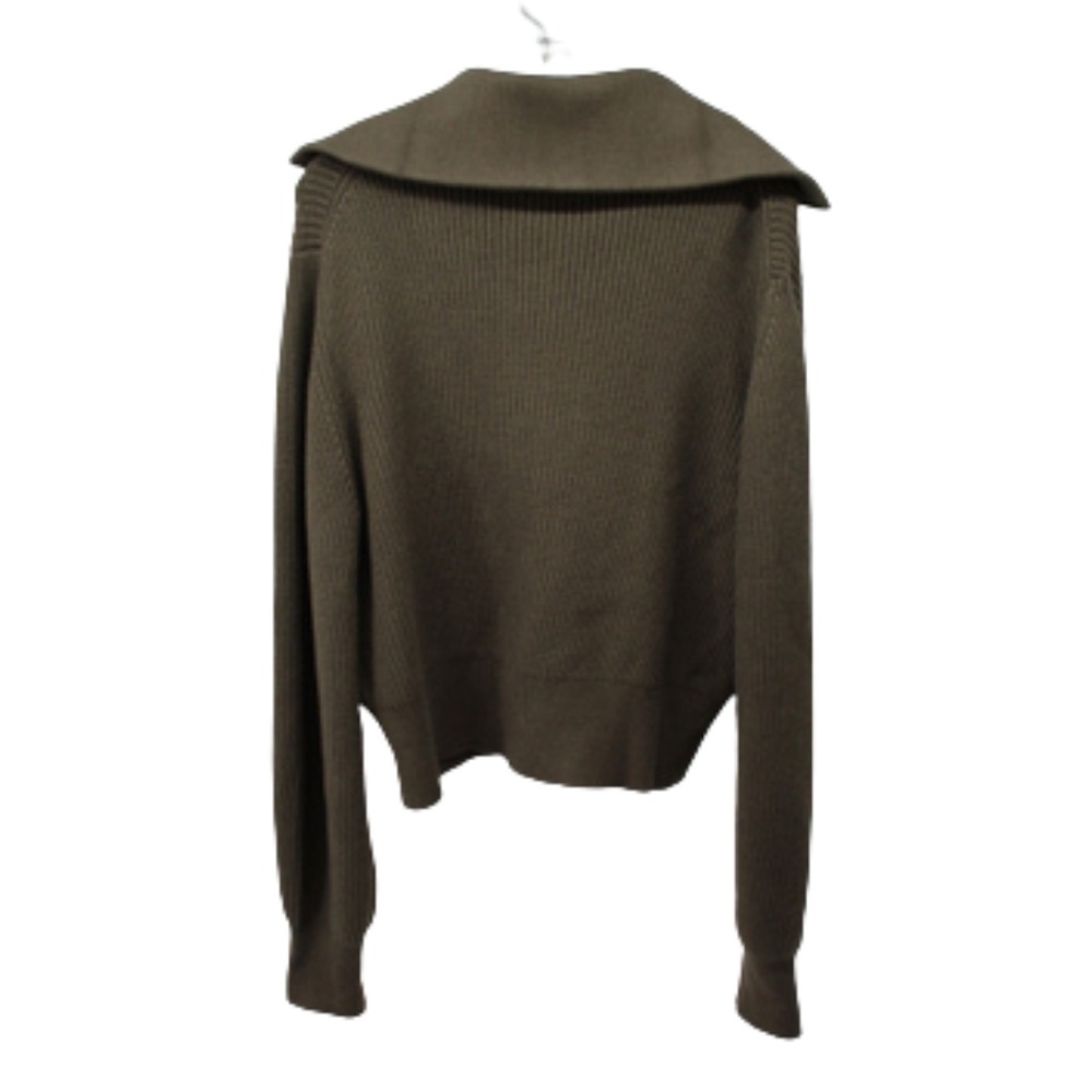 Varley Maura Half Zip Sweater Womens Large Rib Knit Olive Green NWT Pullover - Picture 8 of 13